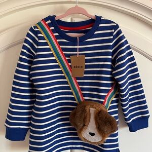 NWT Boden Striped Tunic Sweater with Dog Pouch